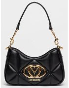 Love Moschino Чанта през рамо с метално лого - Черен