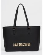 Love Moschino Чанта Tote от еко кожа с метално лого - Черен