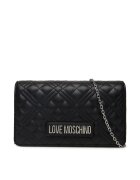 Love Moschino Дамска чанта черна - екологична кожа - с никелови детайли
