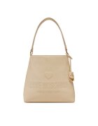 Love Moschino Дамска чанта - екологична кожа - кремава