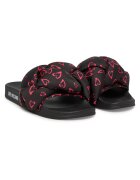 Love Moschino Дамски чехли черно/фуксия - текстил