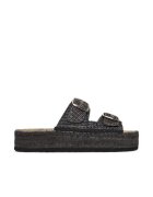 Love Moschino Дамски чехли Rafia Nero - текстил