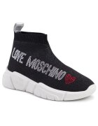 Love Moschino Дамски кецове - естествена кожа - бели - платформа - декорации цирконий