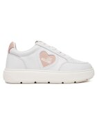 Love Moschino Дамски кецове JA15154G1MIA110B - естествена кожа - бял/розов