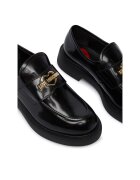 Love Moschino Дамски мокасини естествена кожа черни
