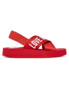Love Moschino Дамски сандали - Nastro Ross/Log Bia - текстил