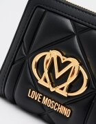 Love Moschino Капитонирано портмоне с цип Черен