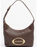 Love Moschino Кожена хобо чанта с метално лого