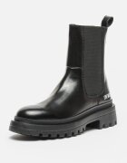 Love Moschino Кожени боти Chelsea Черен