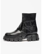 Love Moschino Кожени боти с масивен ток