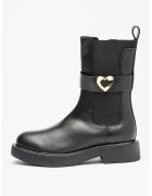 Love Moschino Кожени боти с текстилни детайли