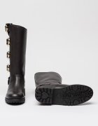 Love Moschino Кожени ботуши до прасеца с токи Тъмнокафяв