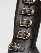 Love Moschino Кожени ботуши до прасеца с токи Тъмнокафяв
