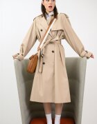 Love Moschino Кожени пантофки с метален детайл Златист/Коняк кафяв