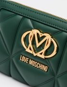 Love Moschino Портфейл от еко кожа с лого Тъмнозелен