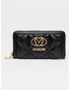 Love Moschino Портфейл от капитонирана еко кожа - Черен