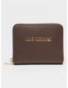 Love Moschino Портфейл с цип и малко лого - Кафяв