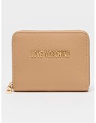 Love Moschino Портфейл с цип и малко лого - Камел