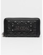 Love Moschino Портмоне от еко кожа с цип и метално лого - Черен