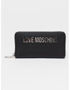 Love Moschino Портмоне от еко кожа с цип и метално лого - Черен - 10x19x2