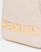 Love Moschino Раница от еко кожа с метално лого Слонова кост
