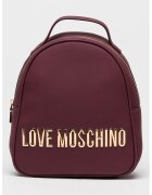 Love Moschino Раница от еко кожа с метално лого - Виолетов