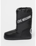 Love Moschino Текстилни ботуши с лого - Червен/Черен/Бял