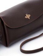 Lucky Bees Чанта за през рамо от еко кожа Тъмнокафяв 12x22x11