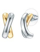 Lulu  Jane Обеци с покритие от 14k злато с двуцветен дизайн