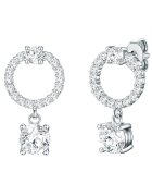 Lulu  Jane Обеци с родиево покритие и кристали Swarovski