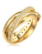 Lulu  Jane Пръстен с 14K златно покритие и циркони