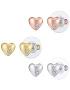 Lulu  Jane Сърцевидни обеци с покритие от 14K злато с кристали