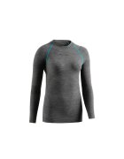 Lurbel Дамска термо тениска с дълъг ръкав - Merino - сиво-тюркоаз