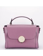 Made in Italy Чанта от естествена кожа 1590 123 - Розова пудра - 17x27x14
