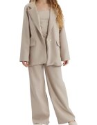 MaLuna Елегантен комплект за момиче - ZOYA Fashion - Ванеса - Текстил - Бежов - Бежов