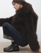 Mango Боти Chelsea от еко кожа с декоративни каишки Черен