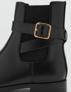 Mango Боти Chelsea от еко кожа с декоративни каишки Черен