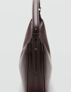 Mango Чанта през рамо Crescent Moon от еко кожа Тъмнокафяв