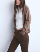 Mango Дънки с висока талия Тъмнокафяв