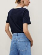 Mango Къси дънки с висока талия Син