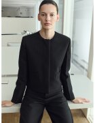Mango Късо сако с овално деколте - Черен
