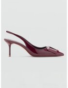 Mango Обувки с остър връх и апликация - Тъмночервен