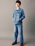 Mango Палто с памук с копчета и джобове Пастелносин