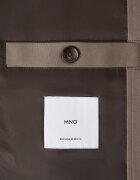 Mango Палто с вълна с качулка Тъмнокафяв
