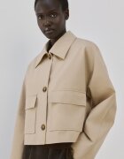Mango Памуче тренч с джобове с капаче Светло бежово