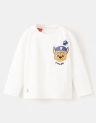 Mango Памучна блуза с шарка на Paw Patrol Бял/Карамел