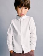 Mango Памучна риза Oxford Бял