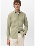 Mango Памучна риза Oxford - Каки
