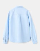 Mango Памучна риза Oxford Светлосин