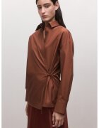 Mango Памучна риза с връзки - Изгорен портокал